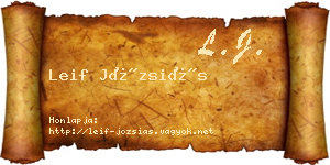 Leif Józsiás névjegykártya
